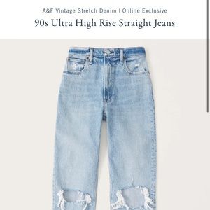 Abercrombie “90’s Straight Ultra High Rise” 26 S